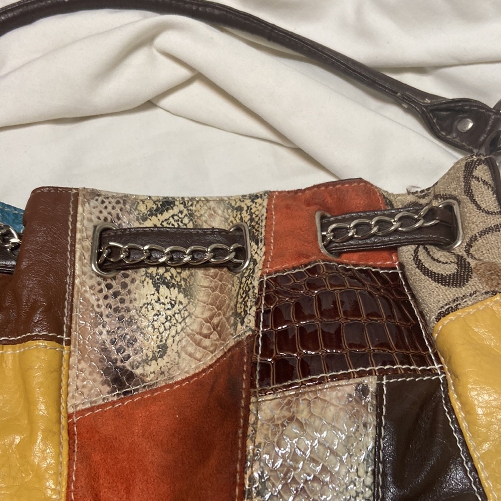 Small Patchwork Shoulder Bag Unbranded Chain Deta… - image 5